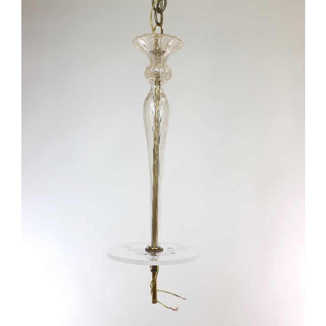 Mid-Century Gold-Infused Cristallo Murano Chandelier For Sale - Image 11 of 12