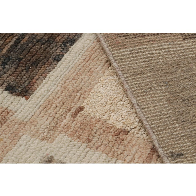 Textile Rug & Kilim’s Geometric Moroccan Style Rug in Beige-Brown and Gray For Sale - Image 7 of 7