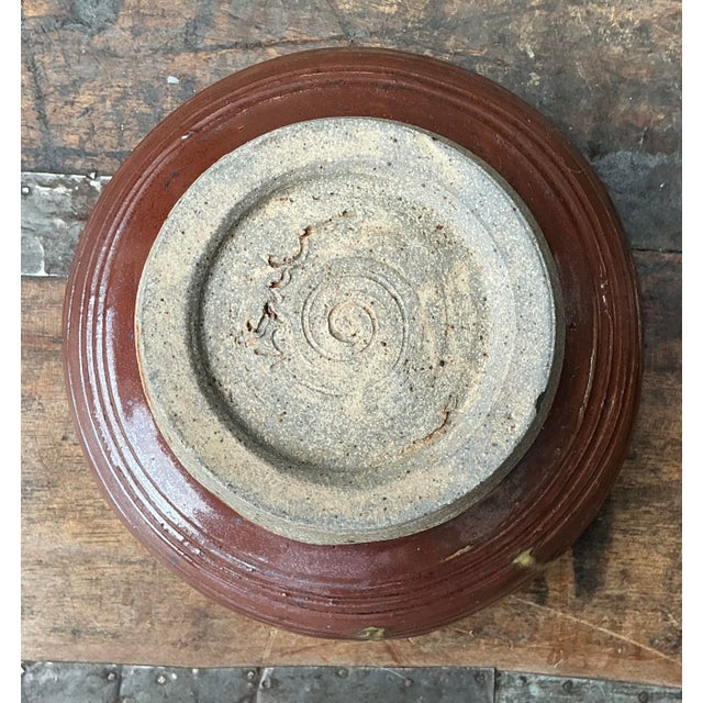 Ceramic Vintage Original Studio Pottery Drip Glaze Bowl For Sale - Image 7 of 12