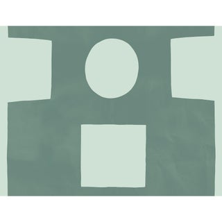 Abstract Cutout Wallpaper by Paule Marrot in Eucalyptus For Sale