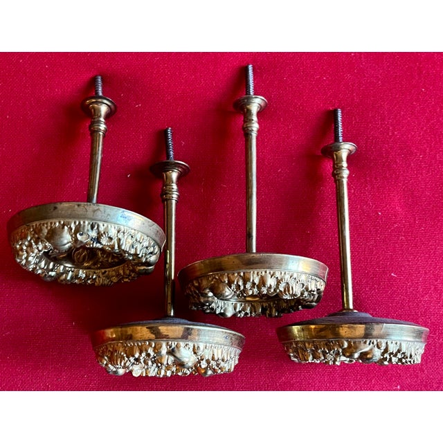 Antique 19th Century French Empire Classical Gilt Brass Curtain Drapery Tie Backs for the American Federal Market - A Set of 4 For Sale In New York - Image 6 of 15