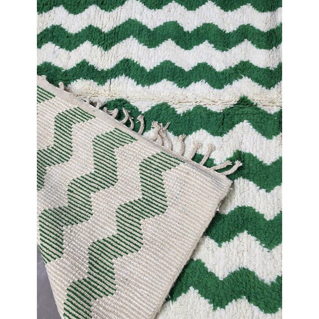 Green Wave Stripe Rug - 10.1 X 8.2 Ft For Sale In Cleveland - Image 6 of 6