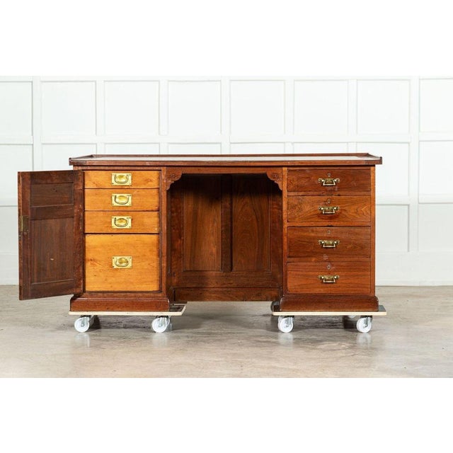 Wood 19th Century English Walnut Desk, 1890s For Sale - Image 7 of 18