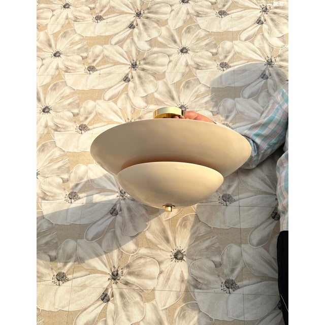 Metal Handcrafted Customized Flush Mount Lamp Lighting Fixture For Sale - Image 7 of 9