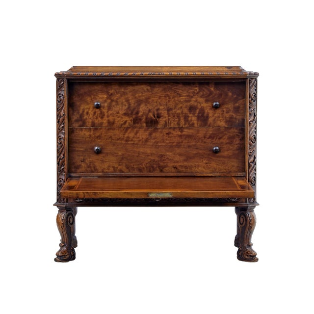 Wood Mid 20th Century Rococo Revival Carved Walnut Chest of Drawers, 1940s For Sale - Image 7 of 11