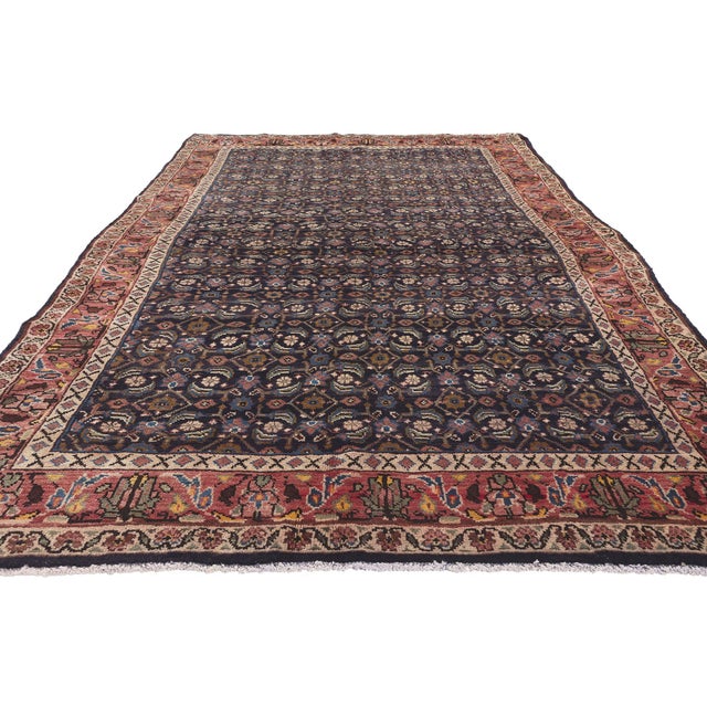Renaissance Vintage Persian Mahal Rug - 05'03 X 09'10 For Sale - Image 3 of 9
