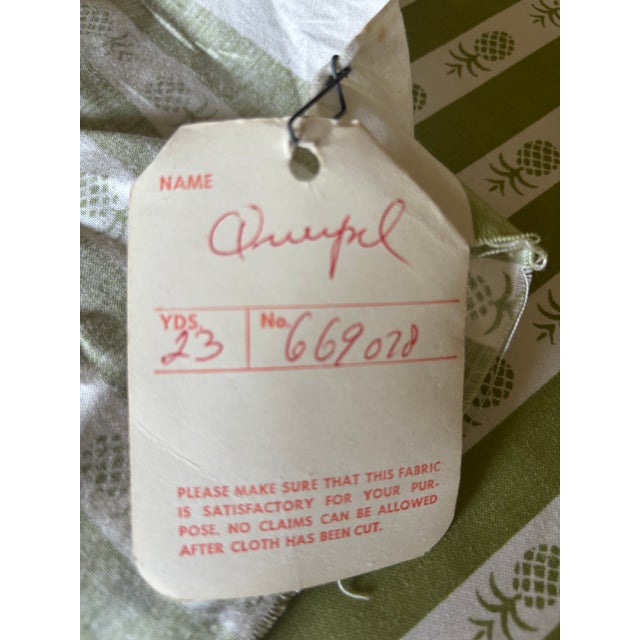Lee Jofa 1980s 23 Yards of Classic Lee Jofa Fabric in Olive and White. For Sale - Image 4 of 5
