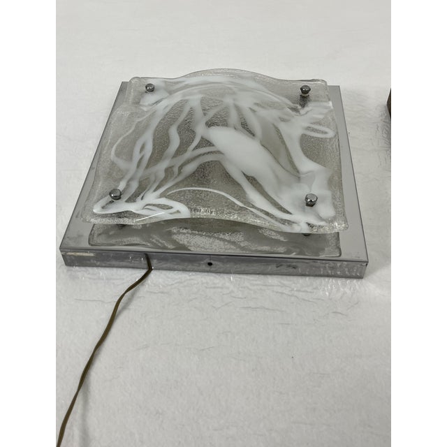 Murano Glass Wall Lamps in the style of Toni Zuccheri for Mazzega, 1960s, Set of 2 For Sale - Image 10 of 13