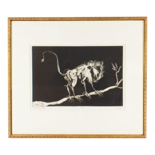 1967 Aquatint of a Monkey by Benjamin Levy For Sale