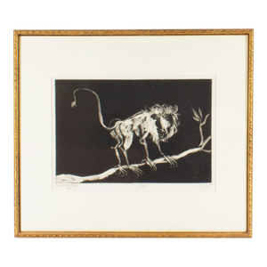 1967 Aquatint of a Monkey by Benjamin Levy