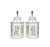 White Late 20th Century Pair of Hand-Painted Hexagonal Tin Tea Canister Table Lamps With Silver Calligraphic Designs (1-2) For Sale - Image 8 of 8