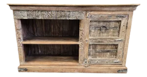 Solid Reclaimed Wood Sideboard, Tv Stand, With Open Shelves.