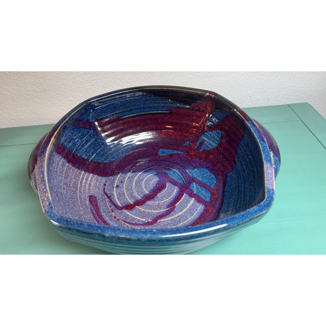 Studio Art ,Vintage Stoneware in Handmade Double Handles Rare Signed Koi For Sale - Image 18 of 18