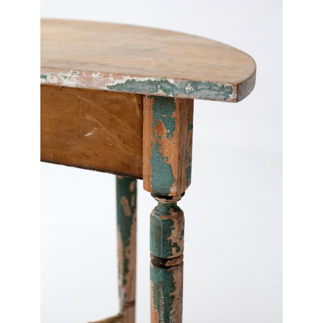 Antique Primitive Demi Lune Console Table For Sale - Image 12 of 18