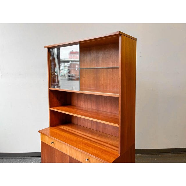 Cherry Bookcase with Display Case, 1960s For Sale - Image 11 of 18