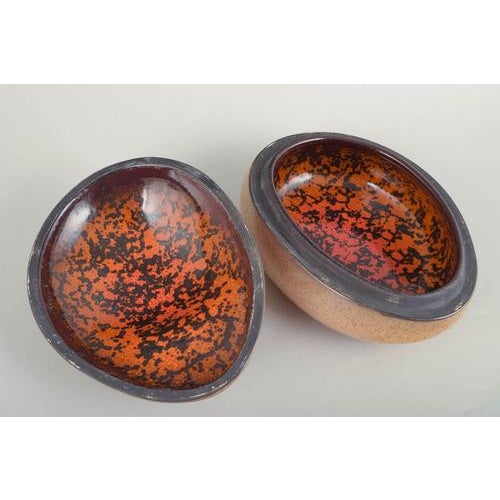 Stoneware Jar with Biomorphic Lid by Birger Åström, Sweden, 1980s For Sale - Image 3 of 5