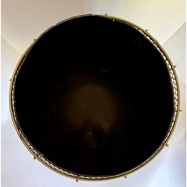 Mid-Century Modern Atomic Metal Wastebasket For Sale In Los Angeles - Image 6 of 9