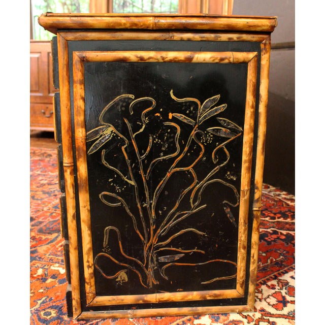 Late 19th Century English C. 1880s Bamboo and Faux Lacquer Double Pedestal Desk For Sale - Image 5 of 8