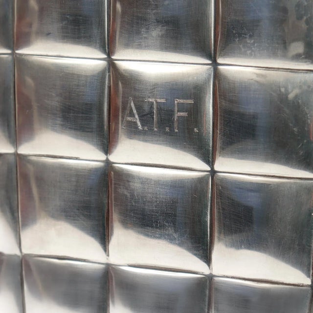 Metal Antique Gorham 1 Pint Sterling Silver Art Deco Blimp or Dirigible Quilted Flask For Sale - Image 7 of 15