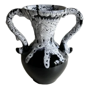 Fat Lava Vase With Handles From Fontaine De Vaucluse France