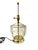 Mid 20th Century Pair of Art Deco-Inspired Clear Glass and Brass Lamps With Shades For Sale - Image 5 of 12