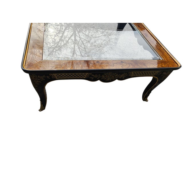 1980s Drexel Et Cetera Asian Inspired Coffee Table Chinoiserie Brass Ormolu Glass Top For Sale - Image 13 of 16