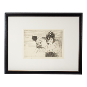 Signed “Mrs. Q” Etching by Peter Paone