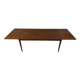 Vintage Danish Mid-Century Modern Teak Expandable Dining Table For Sale