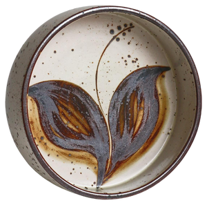 Large Floral Stoneware Bowl attributed to Søholm Pottery, Denmark, 1970s