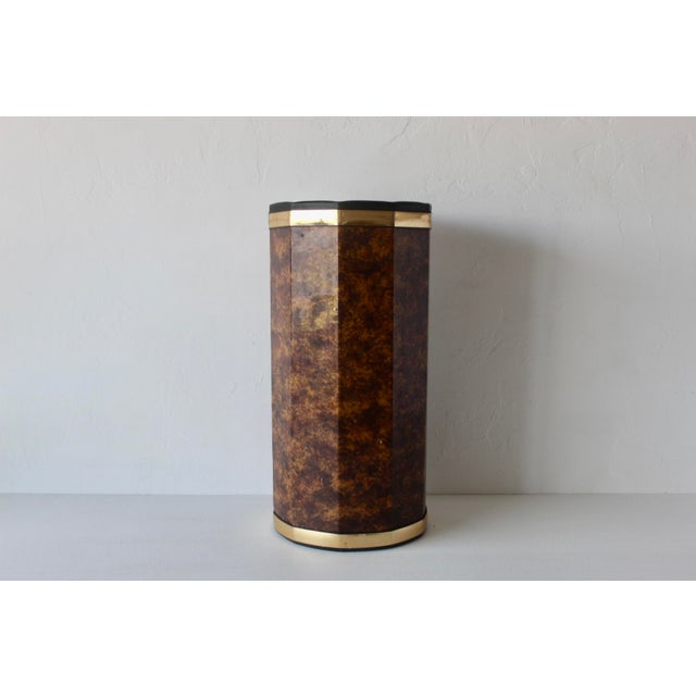 Vintage 1970s Kraftware Nyc Faux Burl Wood Umbrella Stand Cane Holder For Sale - Image 9 of 18