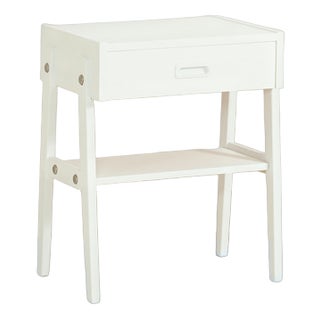Scandinavian Bedside Table in Painted White, 1960s For Sale