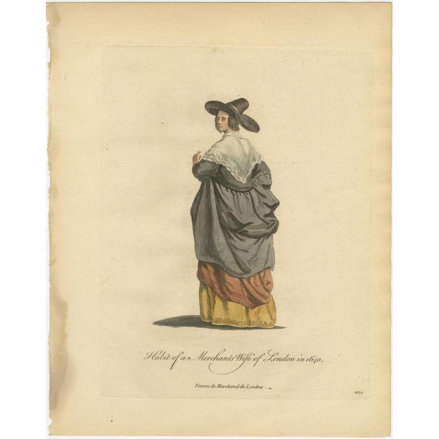 Jefferys, Merchant's Wife of London in 1640, Back View, 1757, Engraving For Sale - Image 3 of 9