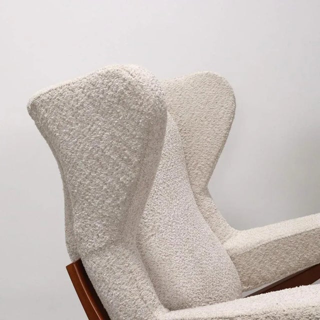 Set of Lounge Chairs in Beech and Fabric by Franco Albini For Sale - Image 5 of 11