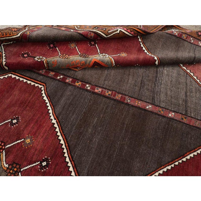 Burgundy Galerie Shabab Collection Mid-20th Century Turkish Anatolian Tribal Carpet For Sale - Image 8 of 8