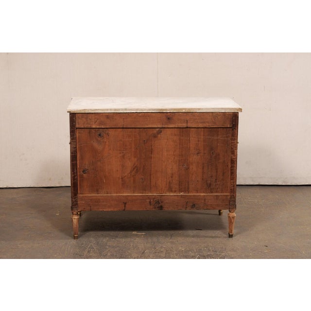 Wood 19th Century French Neoclassic Commode w/Brass & Marble For Sale - Image 7 of 12