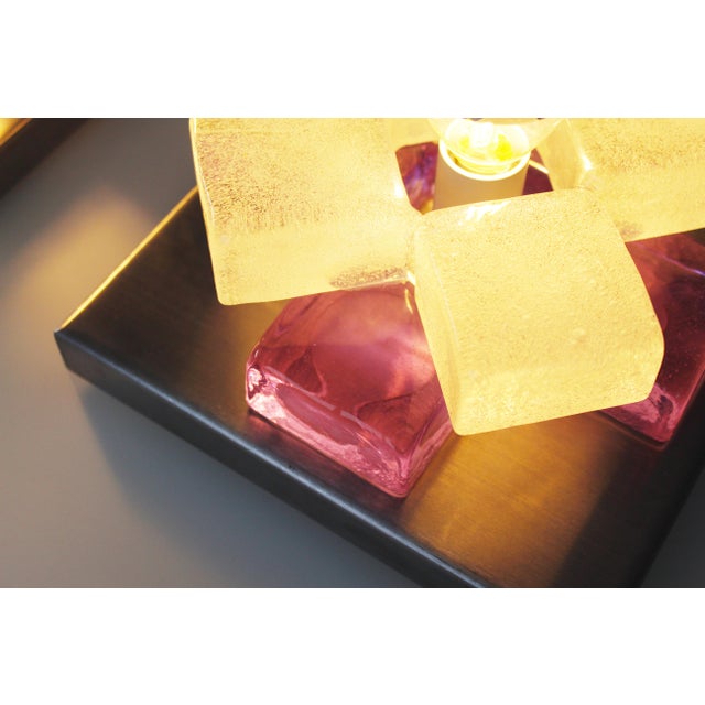 Brutalist Glass Wall Sconces by Albano Poli for Poliarte, 1970s, Set of 2 For Sale - Image 9 of 11