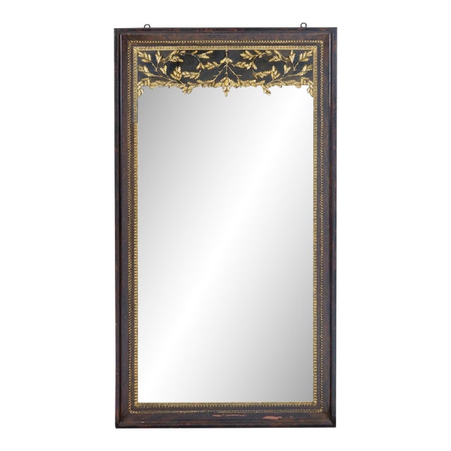 Antique 19c Italian Faux Bois & Giltwood Mirror For Sale