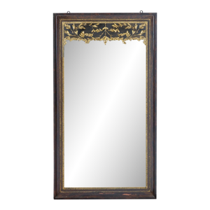 Antique 19c Italian Faux Bois & Giltwood Mirror