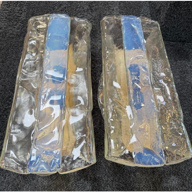 Mazzega Murano 1970s Italian Murano Glass Wall Sconces by Mazzega - Set of 3 For Sale - Image 4 of 10