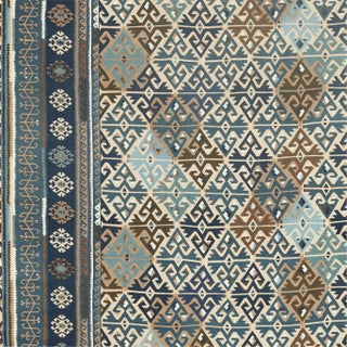 Morris & Co Burdock & Star Fabric in Indigo For Sale