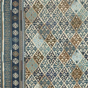 Morris & Co Burdock & Star Fabric in Indigo