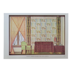1937 Art Deco Interior Bookplate Print of a Modern Bedroom,lithograph by Edward Thorne Reproduction
