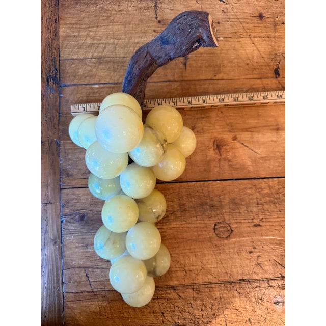 Vintage Italian Alabaster Grape Cluster, Extra Large, Wood/Vine Stem For Sale - Image 13 of 13