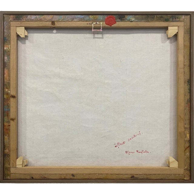 Early 21st Century Alfonso Pragliola, Riflessi Boschivi, Painting on Raw Jute Canvas For Sale - Image 5 of 6