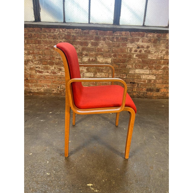 Mid-Century Modern 1970s Knoll 1300 Series Armchair in Red by Bill Stephens For Sale - Image 3 of 11