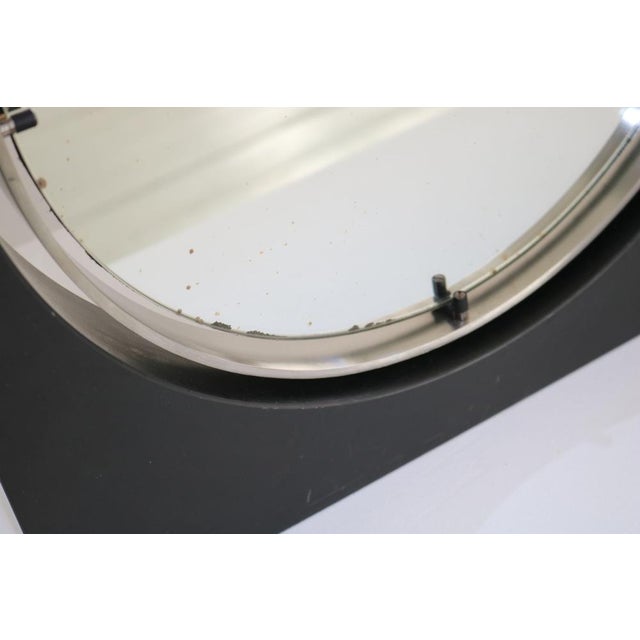 Tiltable Table Mirror with Black Marble Base and Brushed Chrome Border, Italy, 1960s For Sale - Image 17 of 18