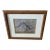 Vintage Framed Weathered House Charcoal Drawing For Sale