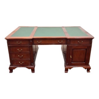 English Chesterfield Partnerdesk Desk For Sale