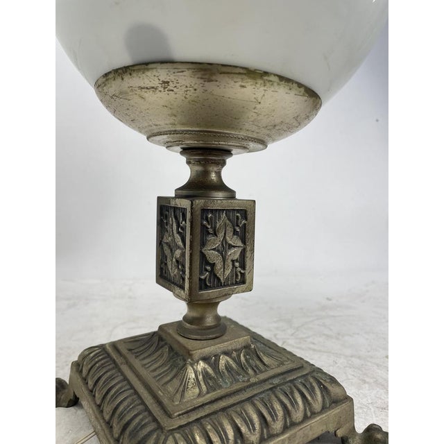 Antique Glass and Metal Sphere Lamp, 1950s For Sale - Image 4 of 9