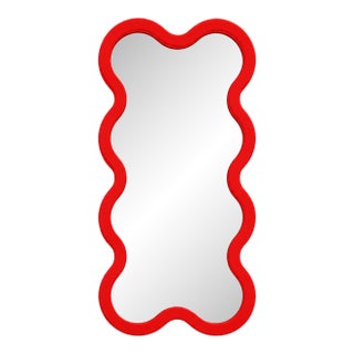 Green Hvyli 8 Narrow Wavy Wall Mirror by Oitoproducts For Sale